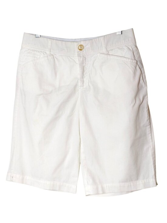 Intro By Jonathan Ross Pants - Jonathan Ross Womens 4 Bermuda Shorts White Stretch Easy Tummy Control Casual
